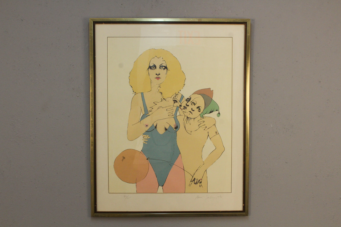 "Circus Pair" Ramon Santiago Serigraph