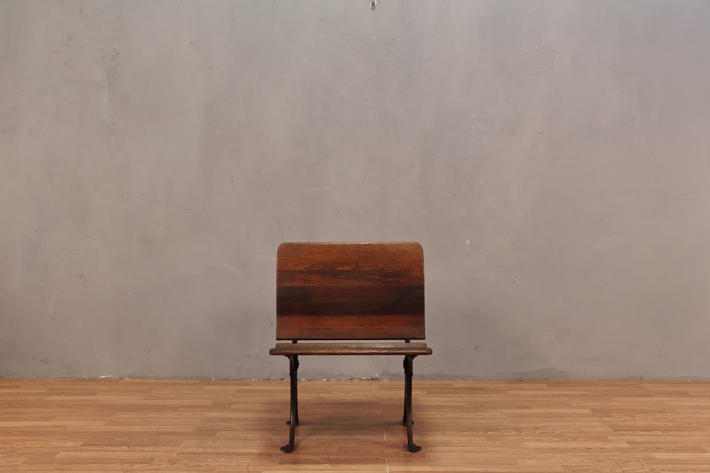 Antique Iron & Wood Desk with Folding Chair - ONLINE ONLY