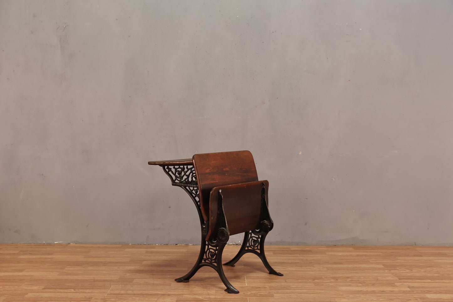 Antique Iron & Wood Desk with Folding Chair - ONLINE ONLY