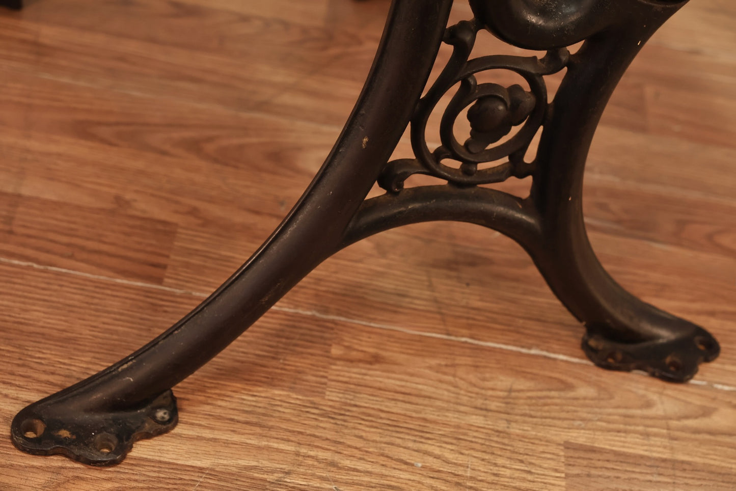 Antique Iron & Wood Desk with Folding Chair - ONLINE ONLY