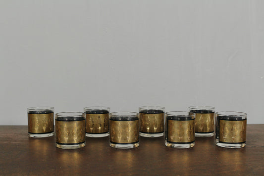 Set Of 8 Small Mid Century Federal Executive Glasses