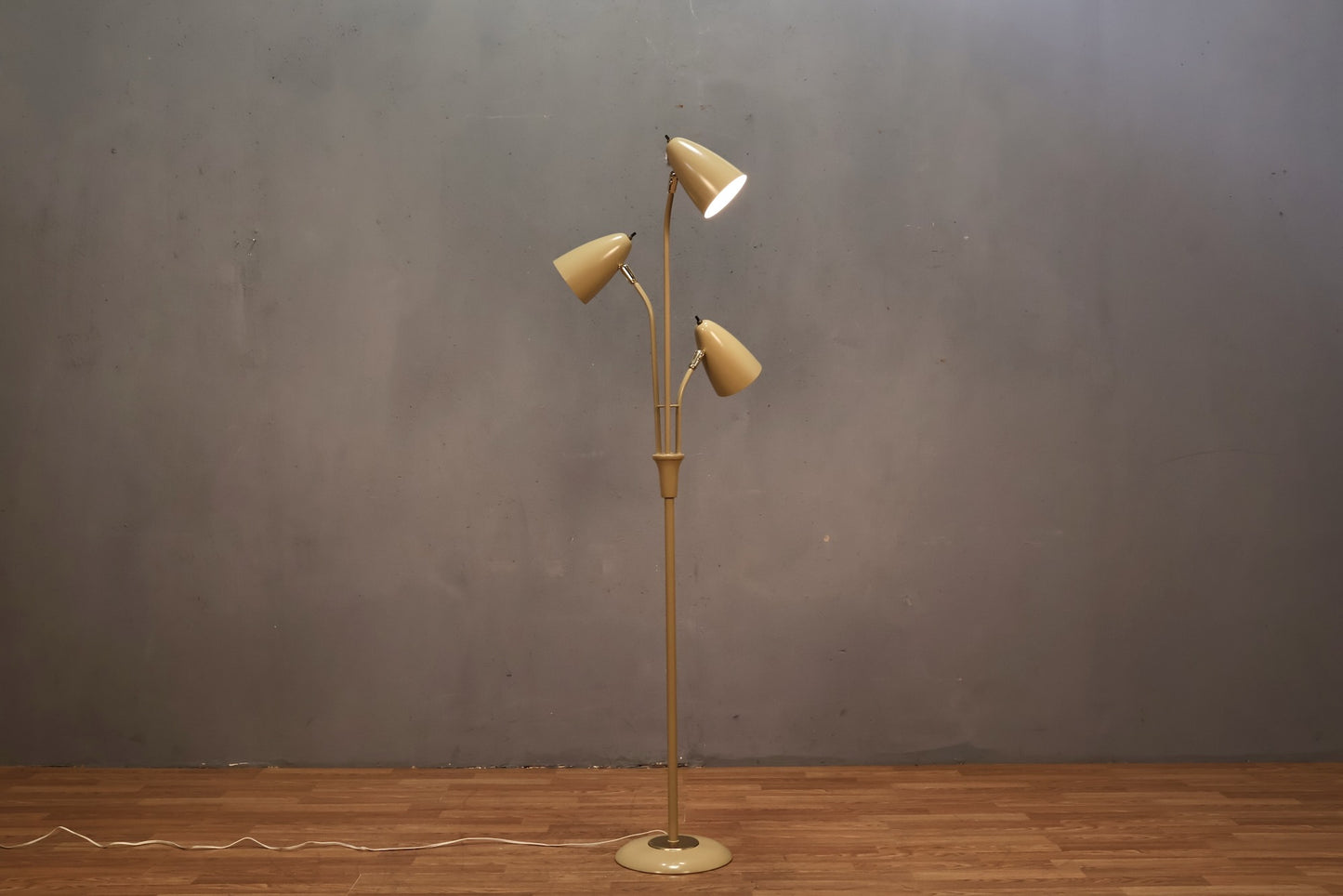 Beige Three-Headed Floor Lamp