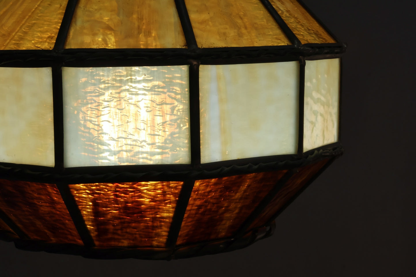 Café au Lait Stained Glass Swag Lamp