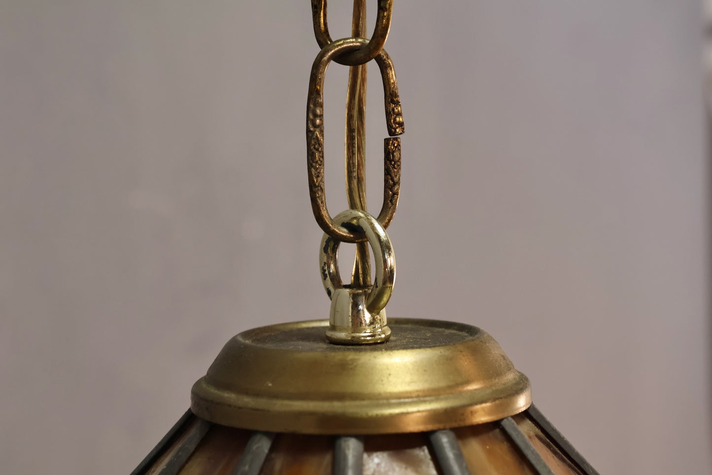 Café au Lait Stained Glass Swag Lamp