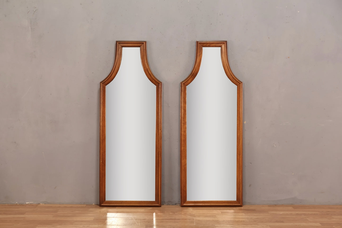 Slim Walnut Arched Mirror