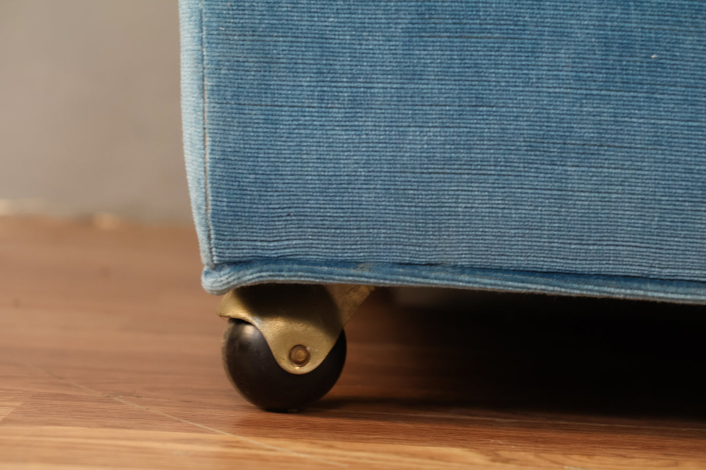 Mid Century Azure Velveteen Sofa - ONLINE ONLY