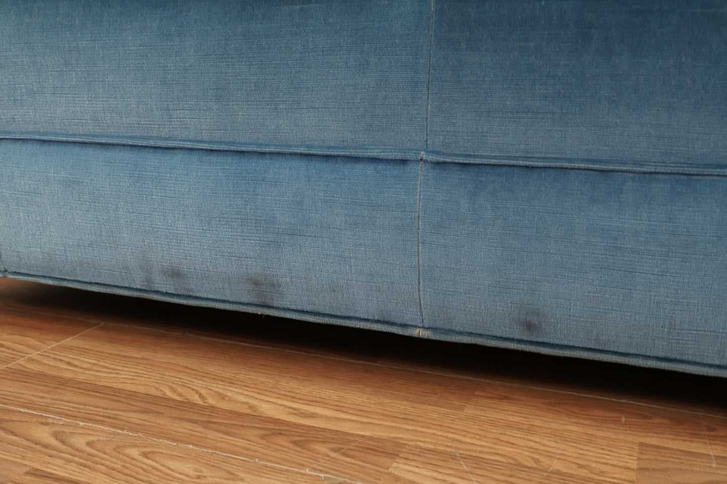 Mid Century Azure Velveteen Sofa - ONLINE ONLY