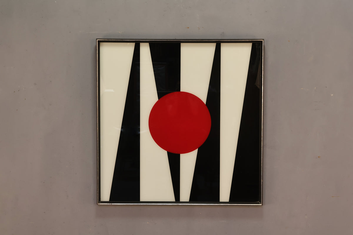 Large 1970s "Zebra Sun" Glass Art