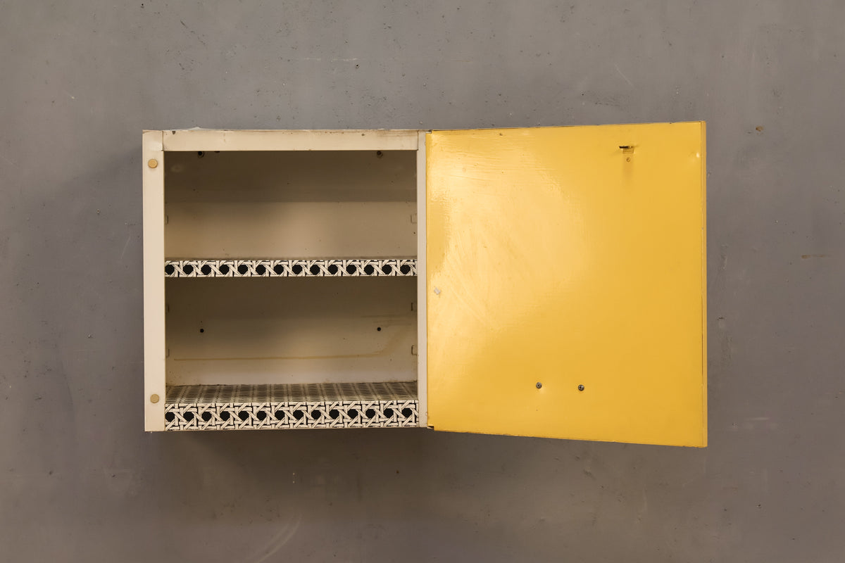 Small Lemon Metal Floating Cabinet