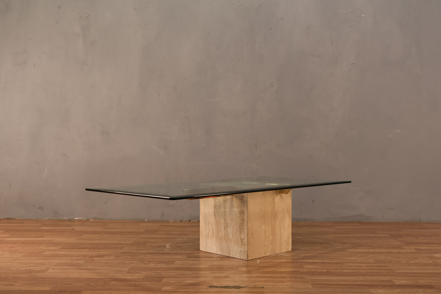 Artedi Travertine & Glass Coffee Table - ONLINE ONLY