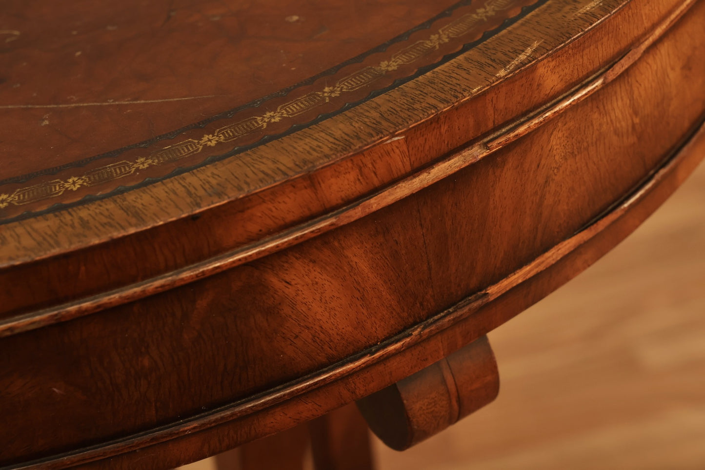 Antique Mahogany Leather-Top Occasional Table
