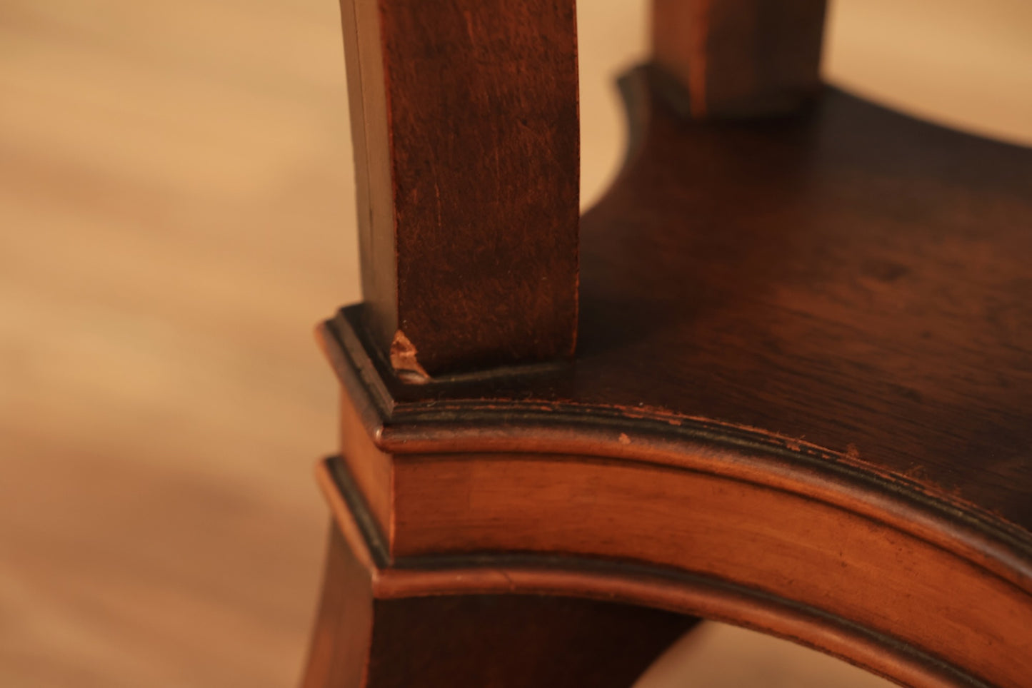 Antique Mahogany Leather-Top Occasional Table