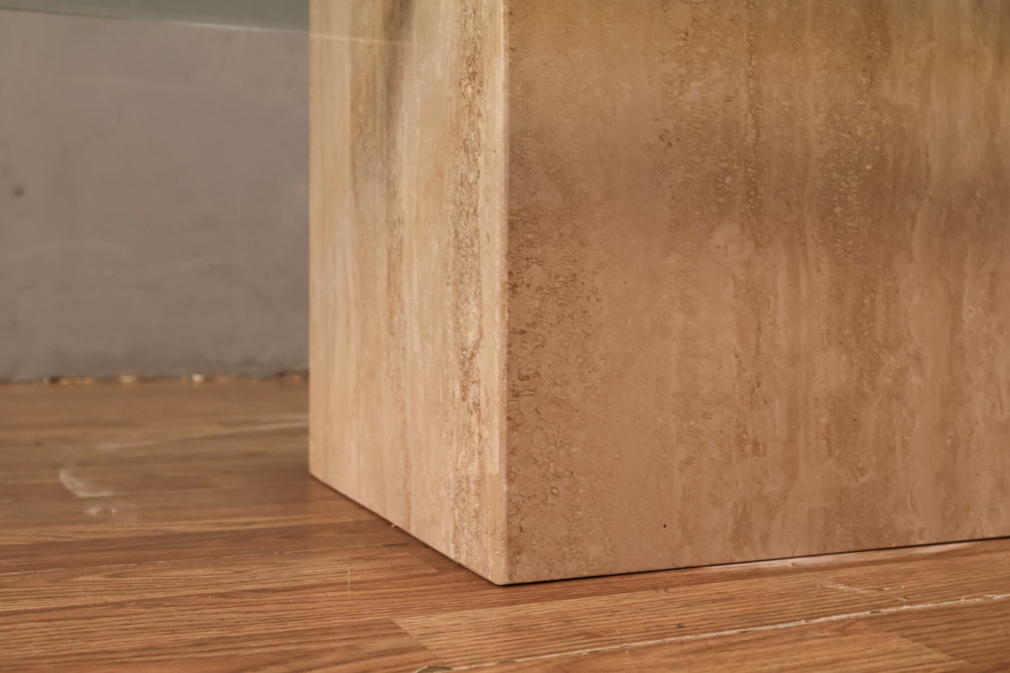 Artedi Travertine & Glass Coffee Table - ONLINE ONLY