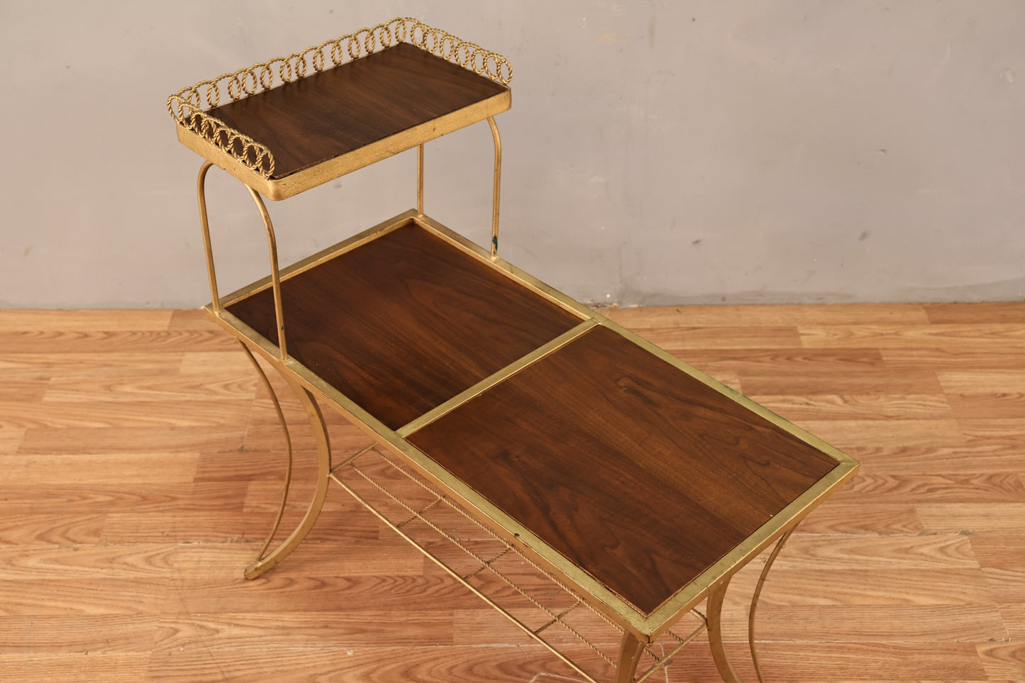 Retro Gold Stepback Side Table - ONLINE ONLY