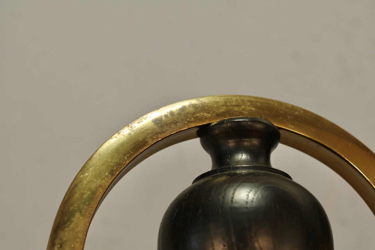 Large Brass & Fiberglass Table Lamp