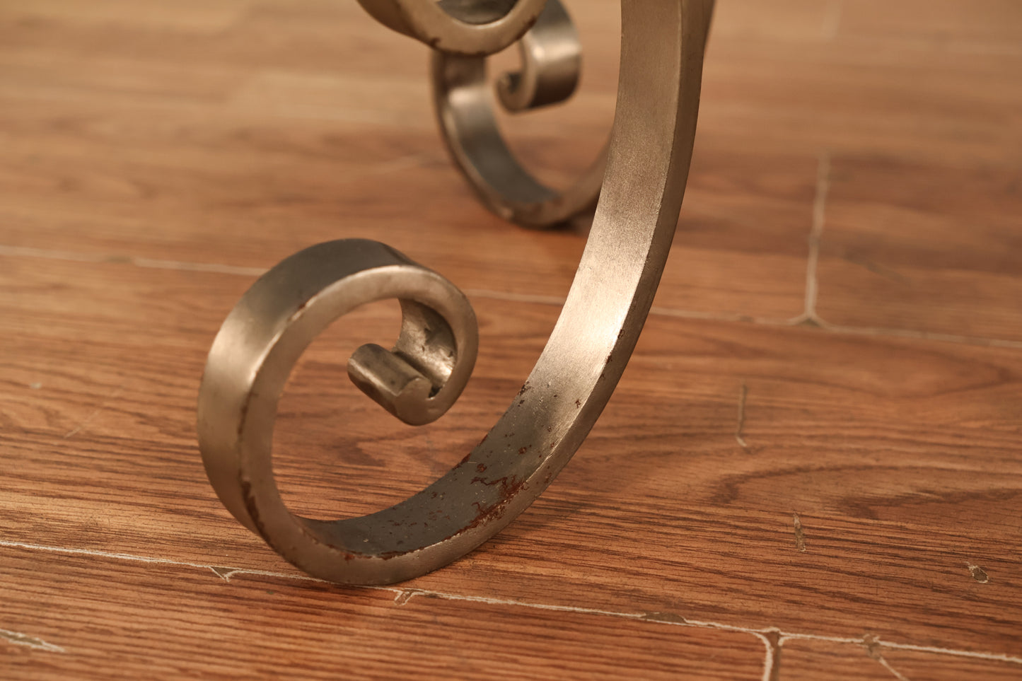 Steel & Marble Curlicue Side Table Floor Lamp - ONLINE ONLY