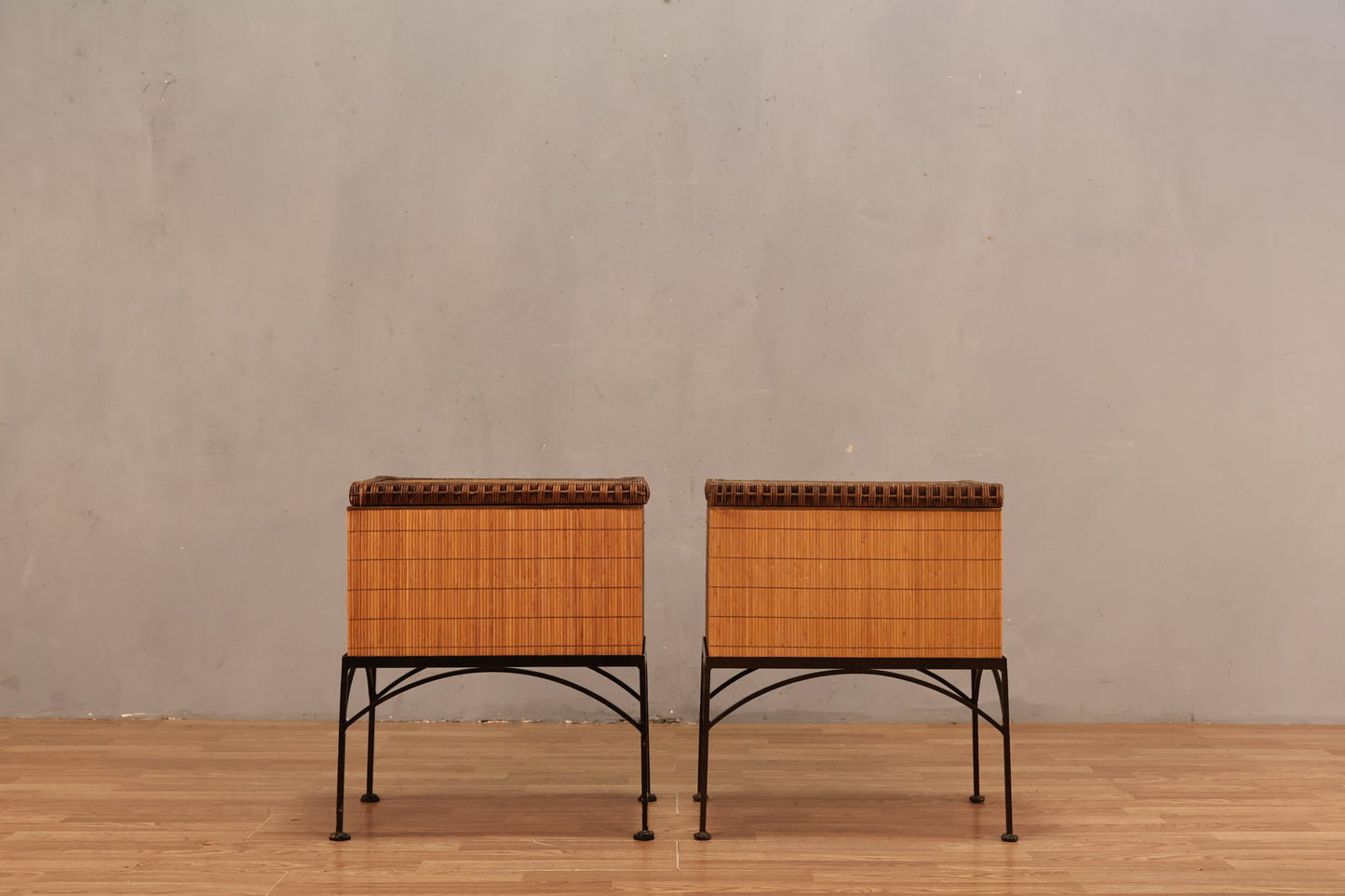 Rattan & Iron Chest Side Table - ONLINE ONLY
