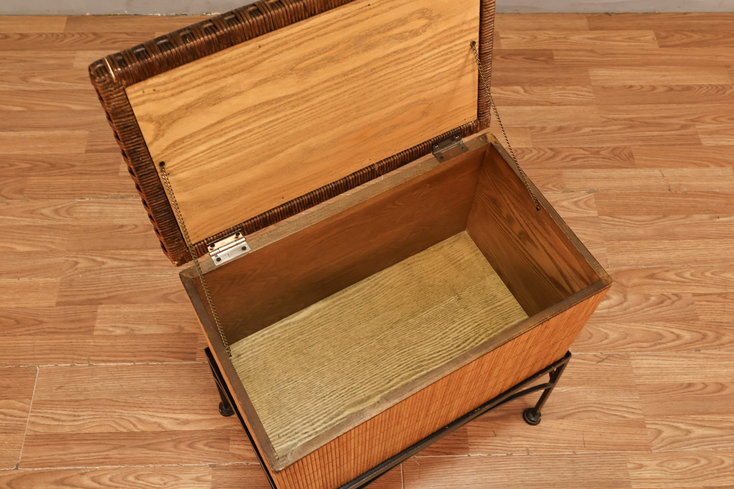 Rattan & Iron Chest Side Table - ONLINE ONLY