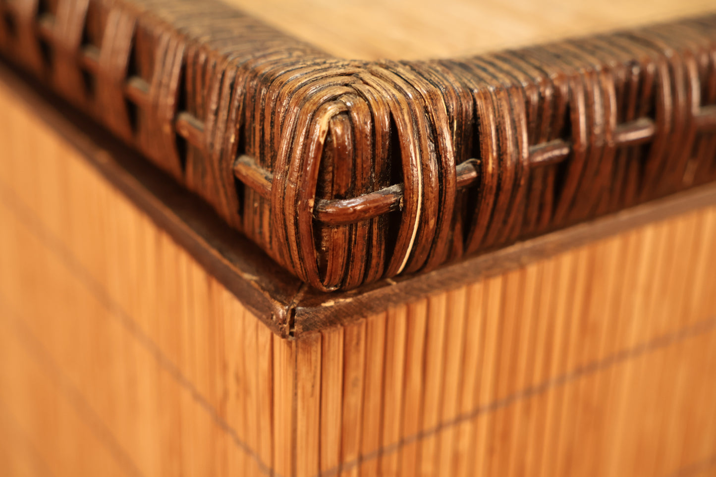 Rattan & Iron Chest Side Table - ONLINE ONLY
