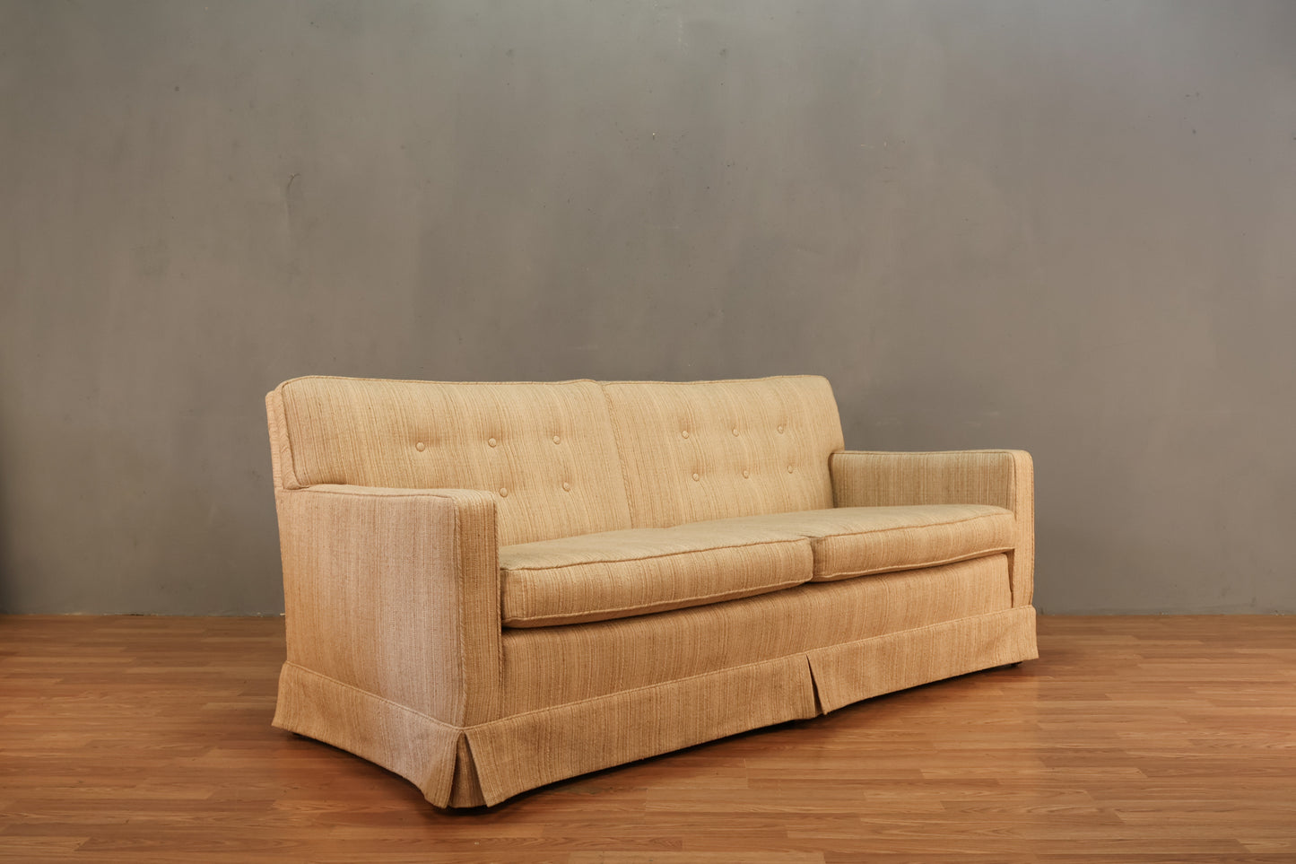 Oatmeal Tufted Sofa - ONLINE ONLY