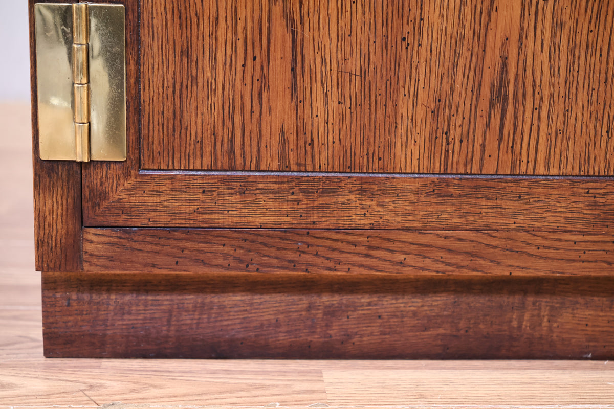 Tall Henredon Oak & Glass 4-Door Wall Unit - ONLINE ONLY