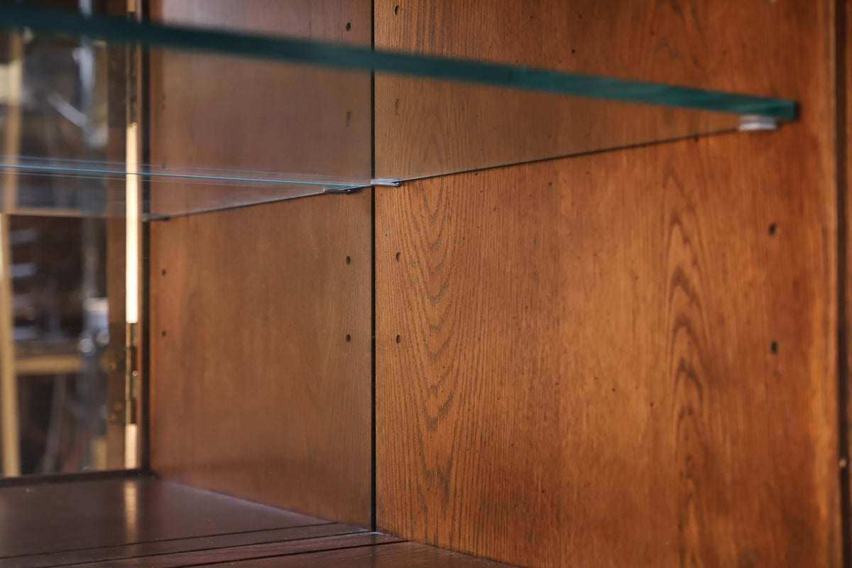 Tall Henredon Oak & Glass 4-Door Wall Unit - ONLINE ONLY
