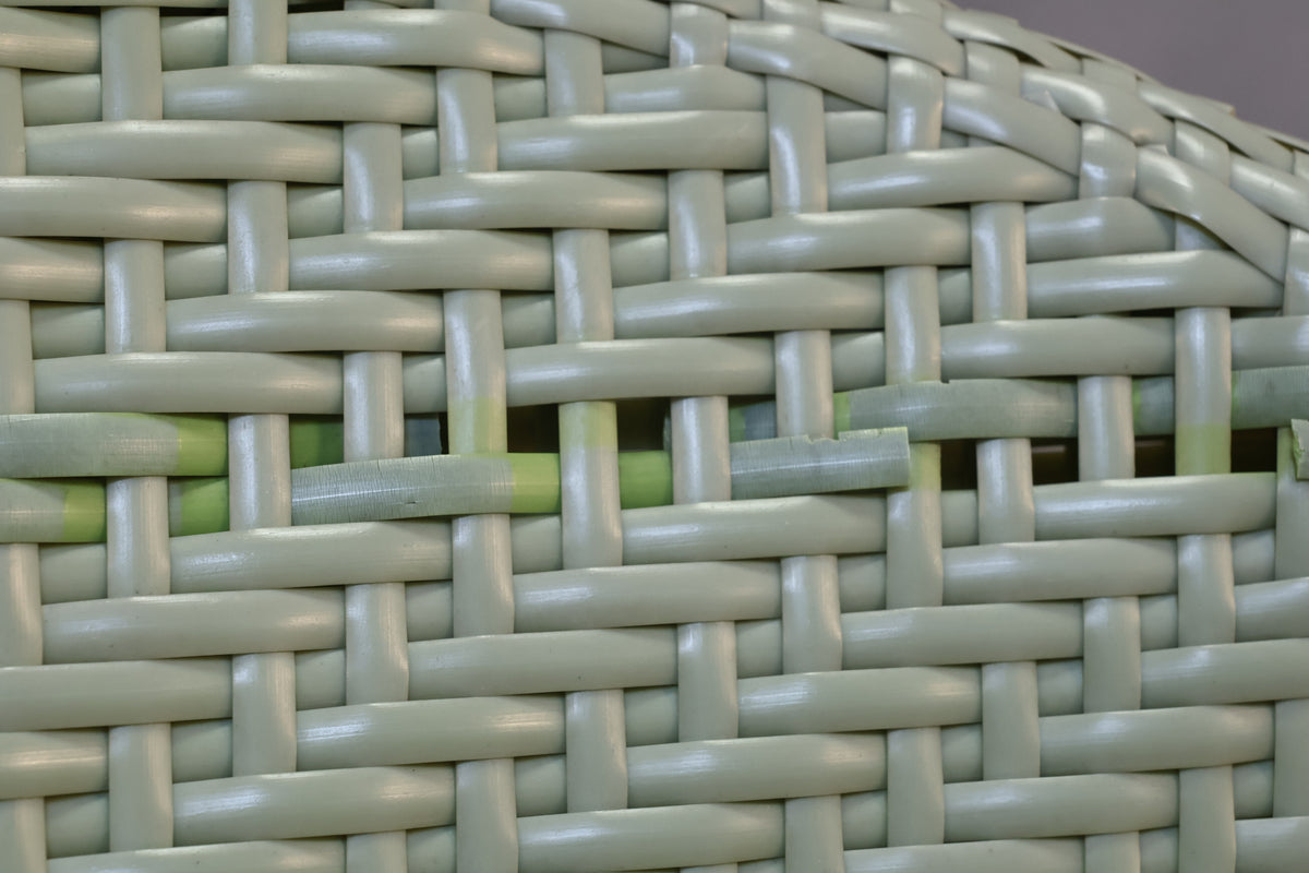 Mint & Striped Wicker Armchair