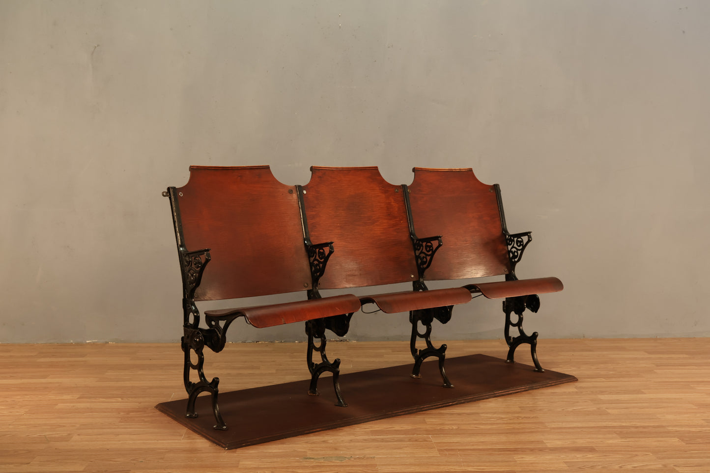 Antique 3-Seat Theater Bench - ONLINE ONLY