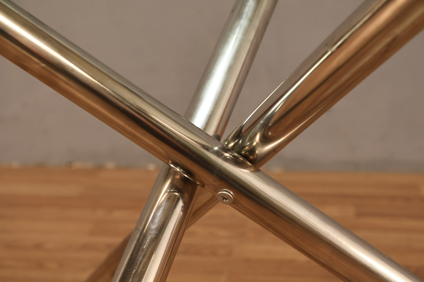 Mid Century Glass & Chrome Tripod Dining Table - ONLINE ONLY