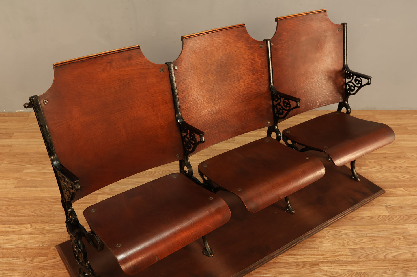 Antique 3-Seat Theater Bench - ONLINE ONLY