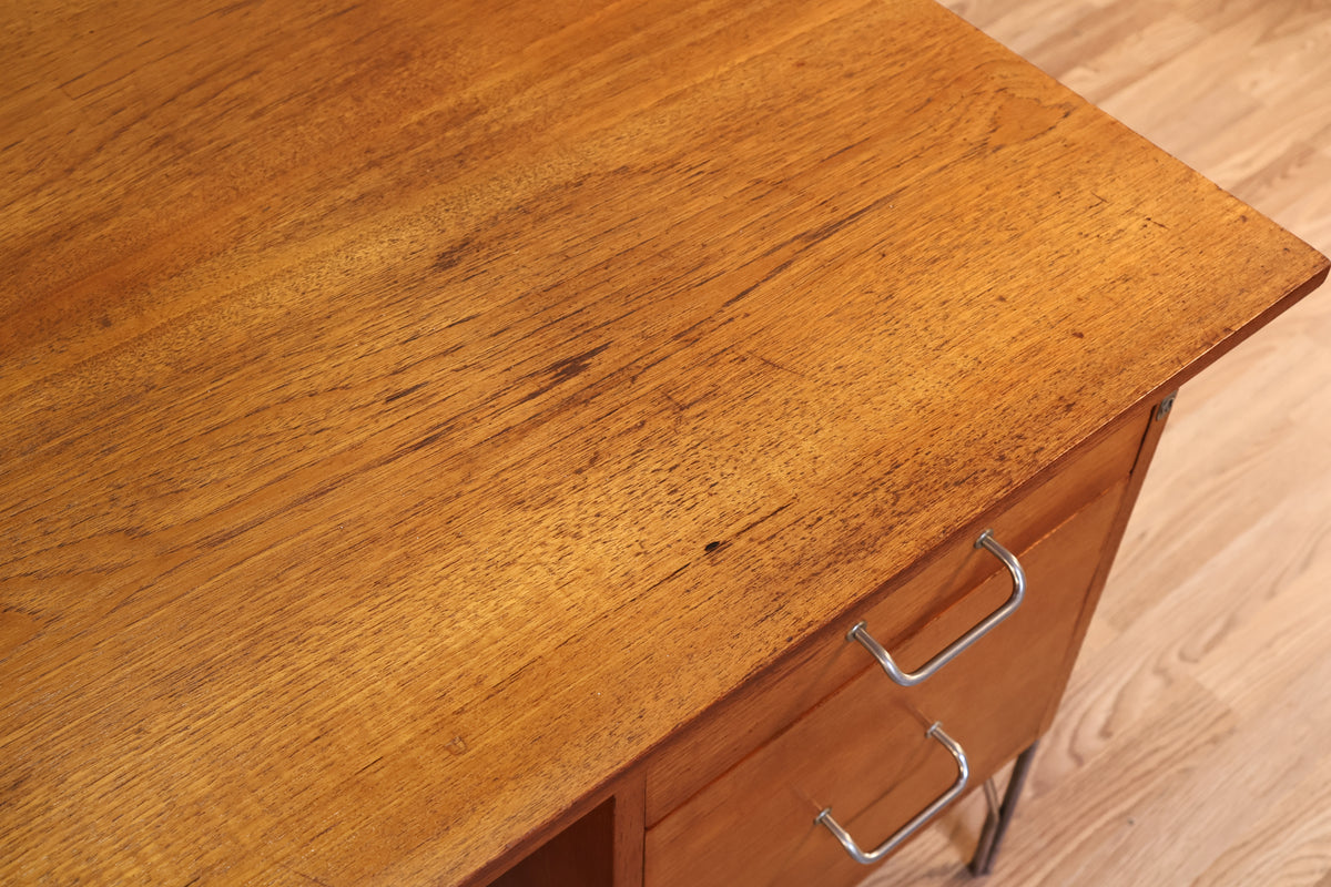 1960s Danish Teak 5-Drawer Executive Desk - ONLINE ONLY