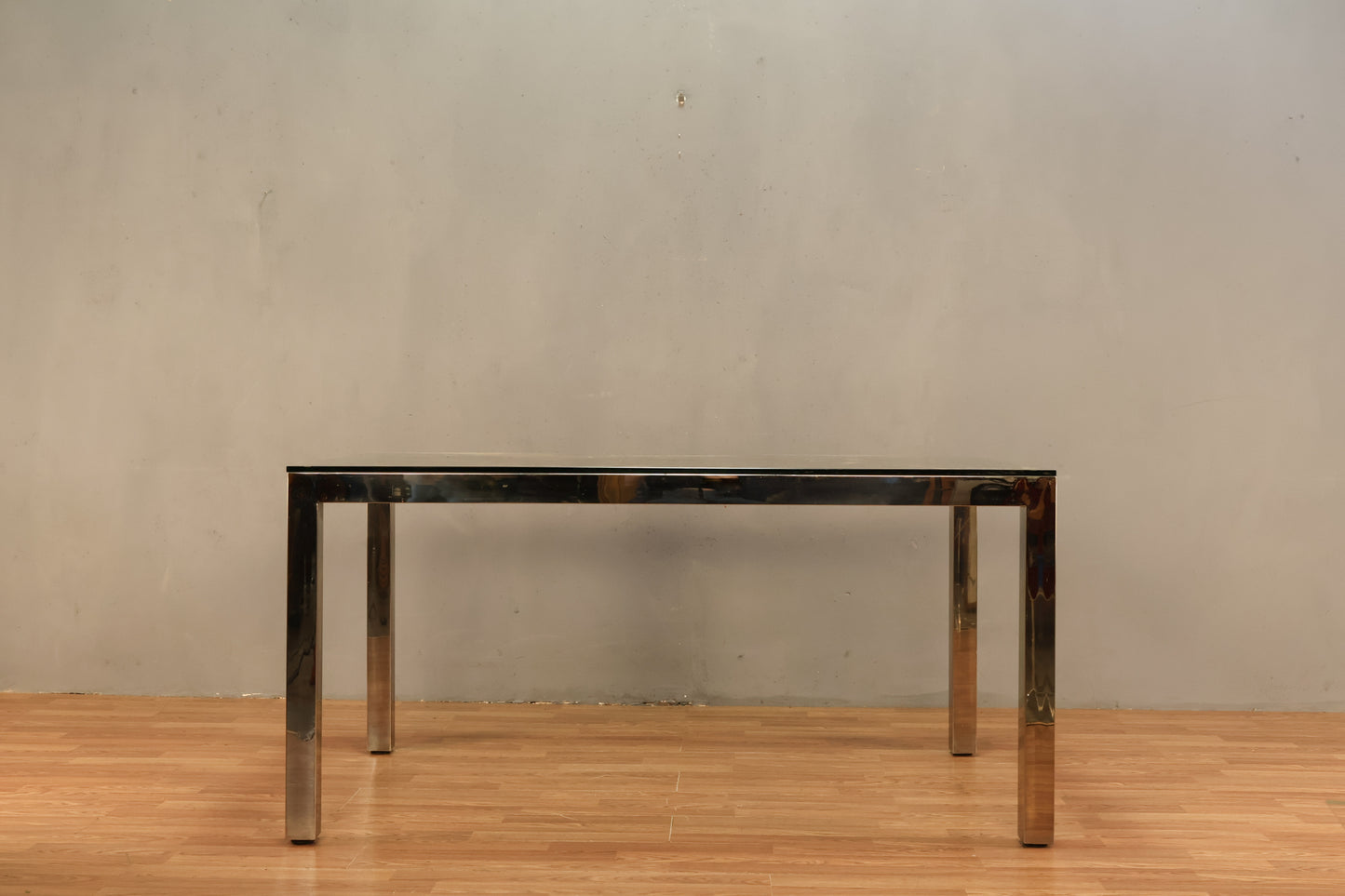 Milo Baughman-Style Chrome & Glass Dining Table - ONLINE ONLY