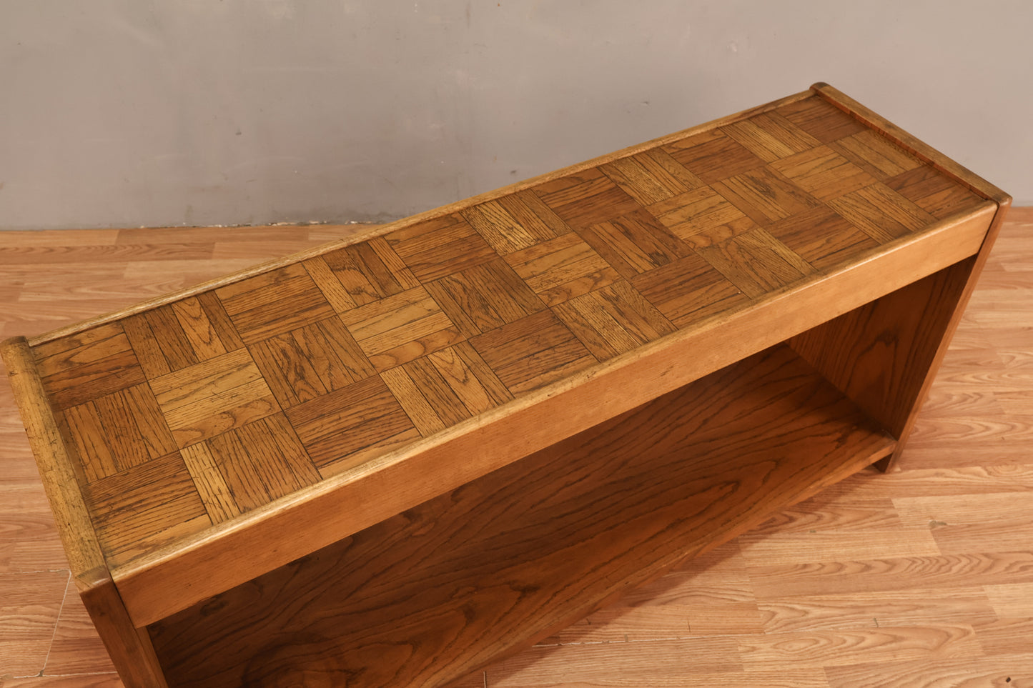 Lane Oak Parquet Console Table