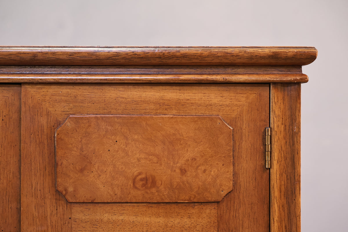 Walnut & Burl 4-Drawer Credenza