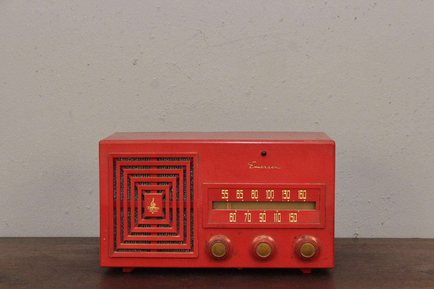 1950s Red Emerson Prop Radio
