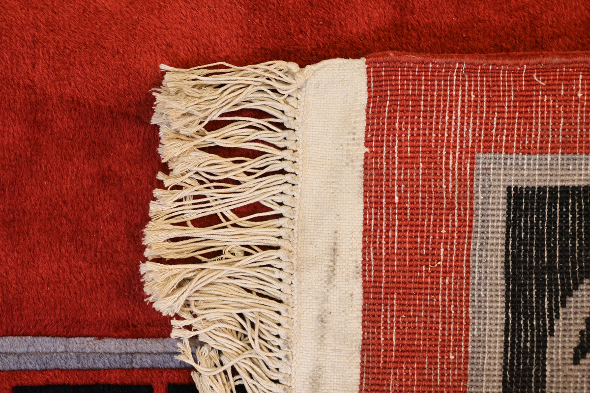 Large Chinese Crimson Wool Area Rug - ONLINE ONLY