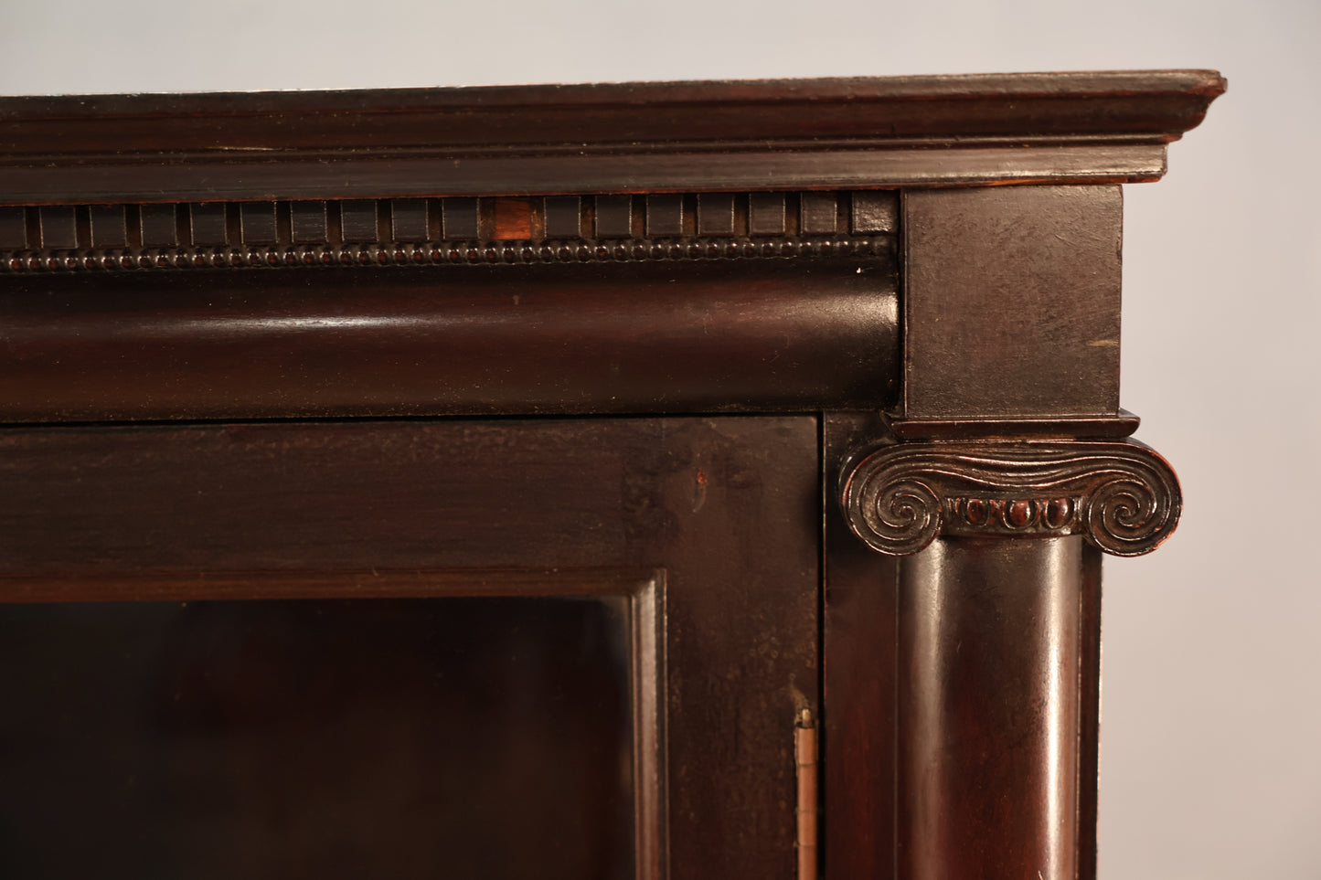 Large Dark Wood & Glass Bookcase - ONLINE ONLY