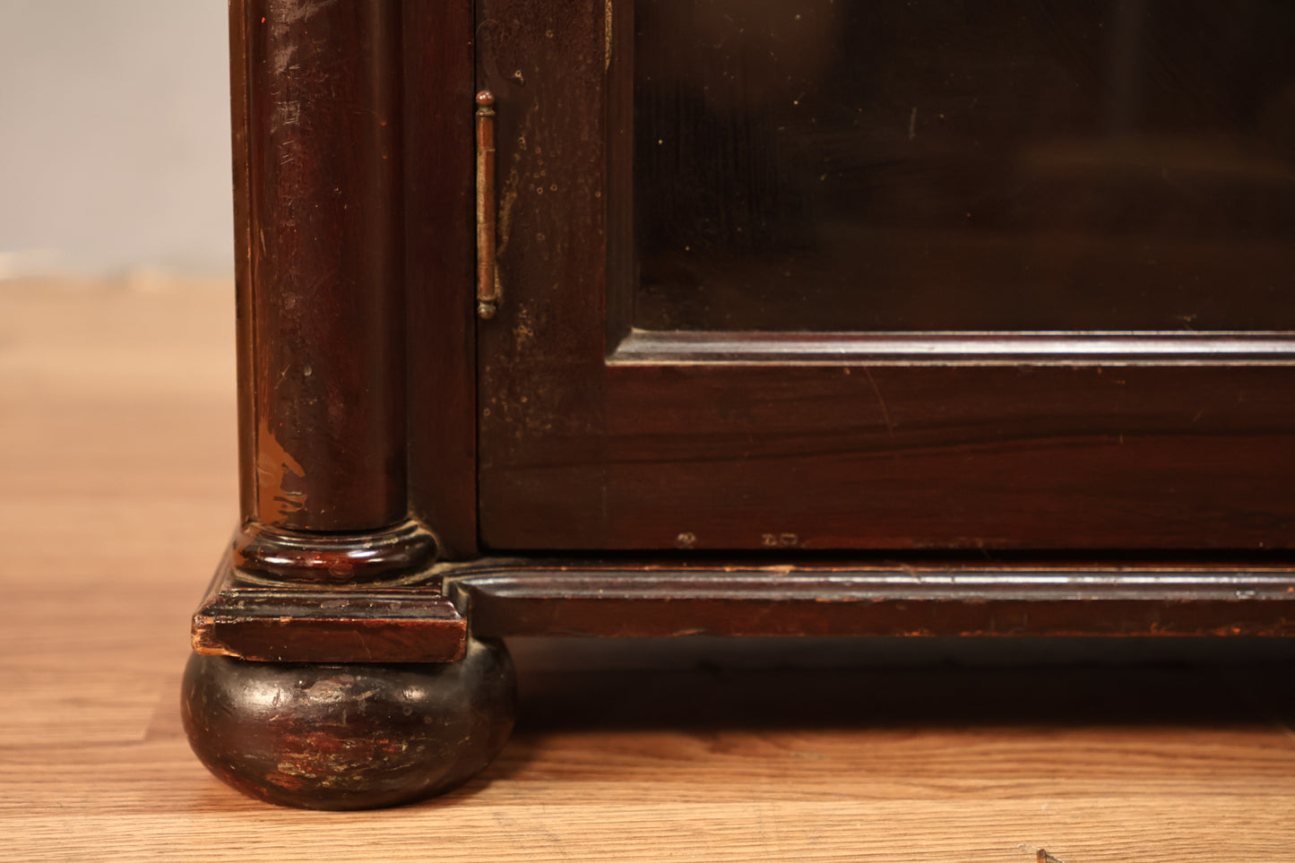 Large Dark Wood & Glass Bookcase - ONLINE ONLY