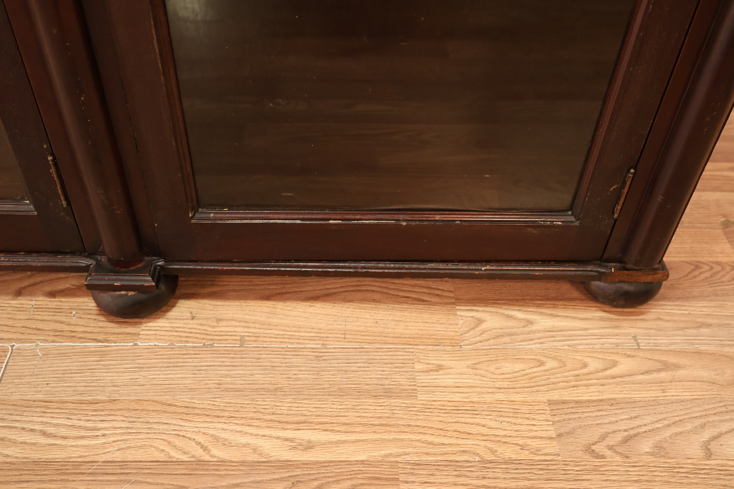 Large Dark Wood & Glass Bookcase - ONLINE ONLY
