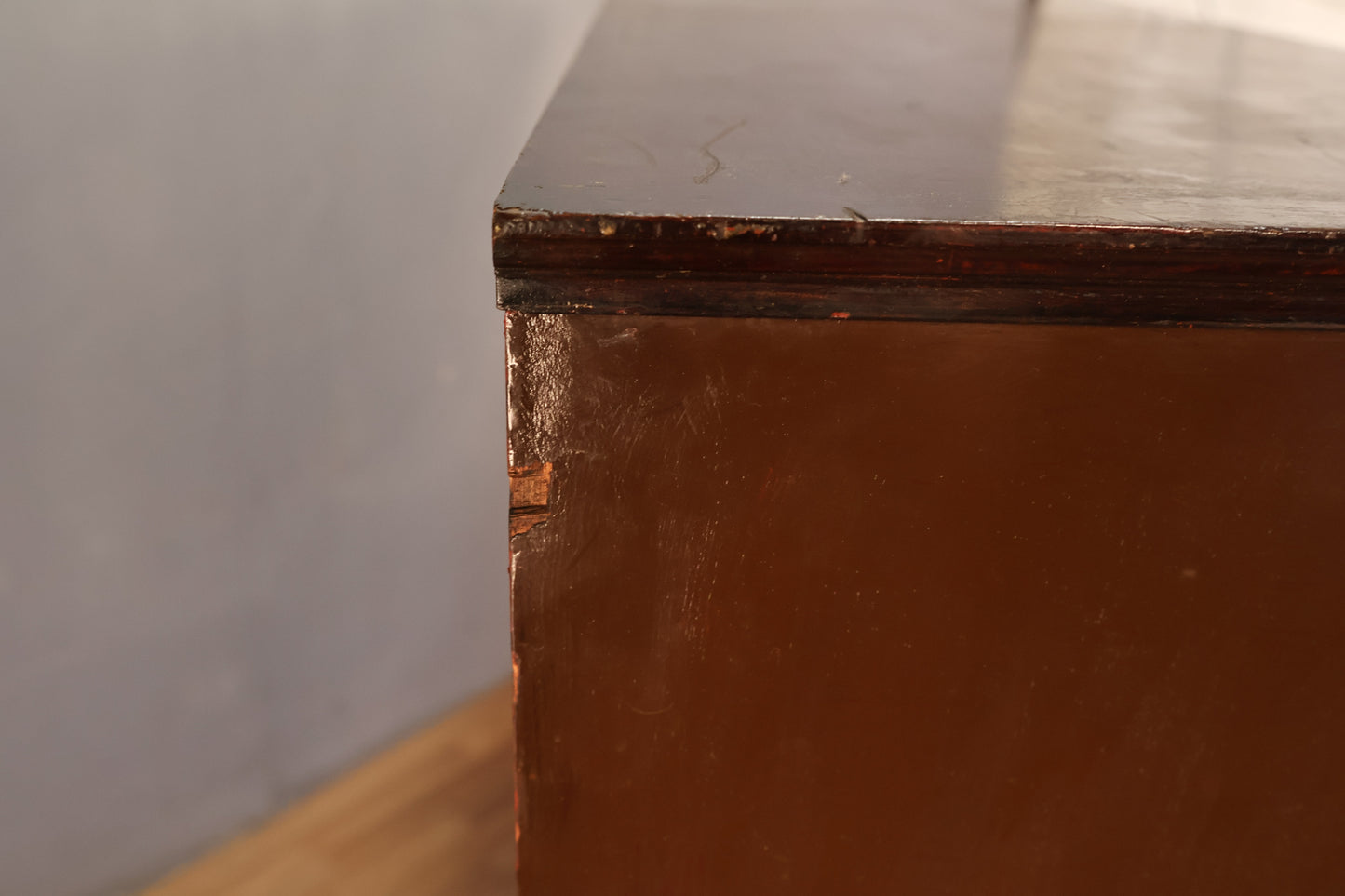 Large Dark Wood & Glass Bookcase - ONLINE ONLY
