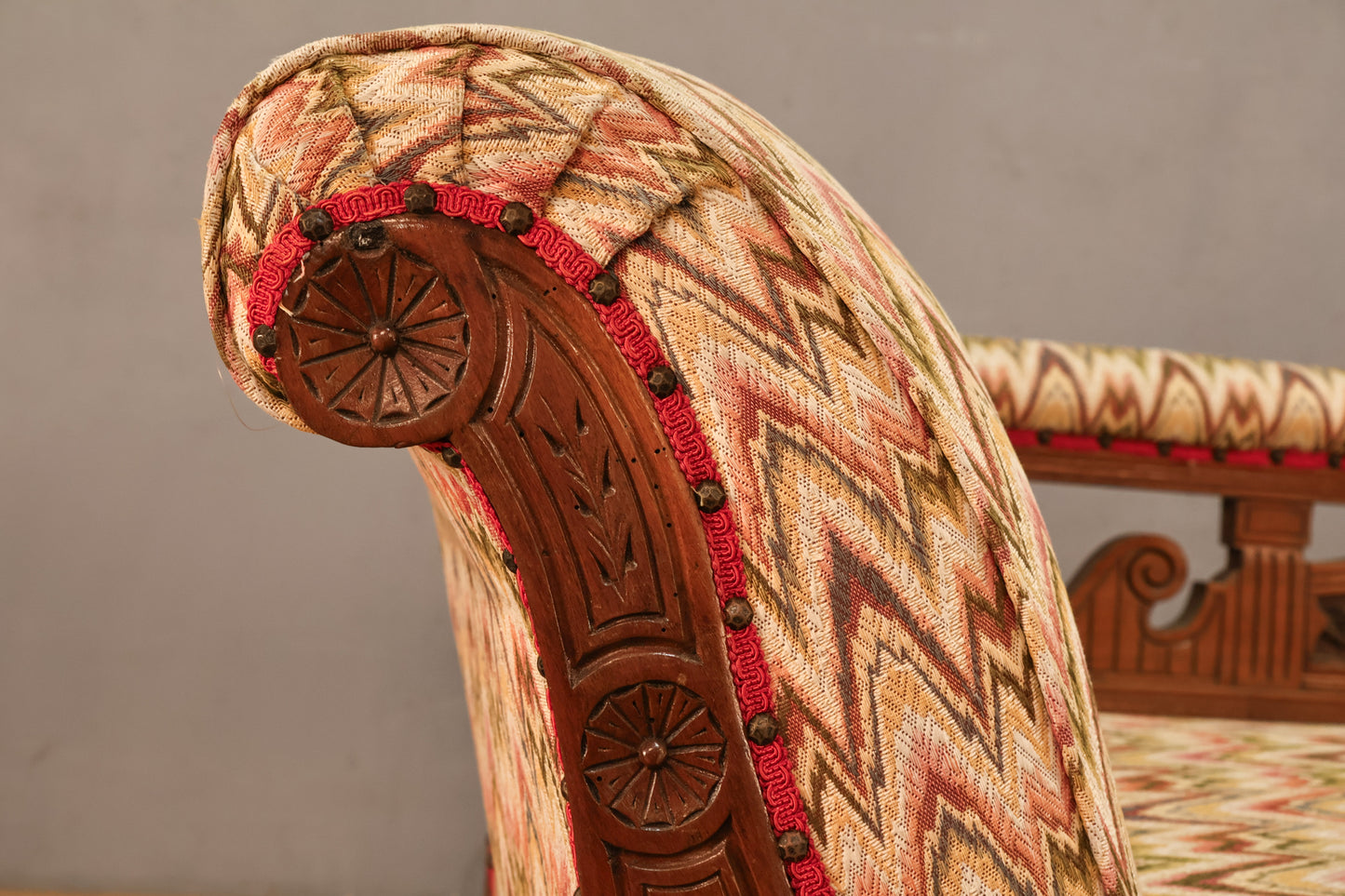 Victorian Eastlake Ikat Chaise Lounge - ONLINE ONLY