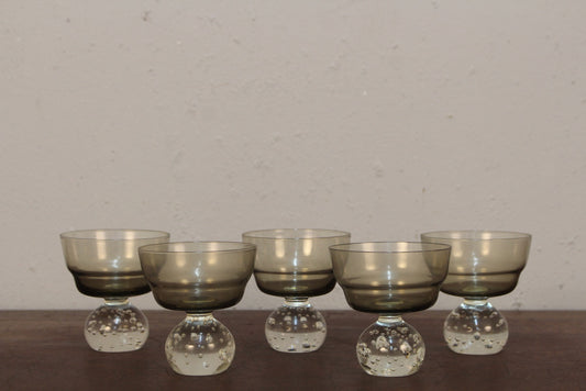 Set of 5 Mid-Sized Serax "Eternal Snow" Stem Glasses