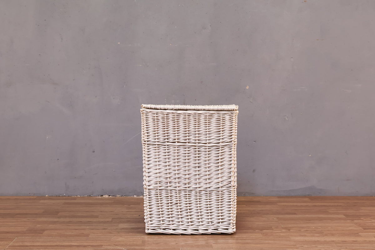 Classic White Wicker Hamper