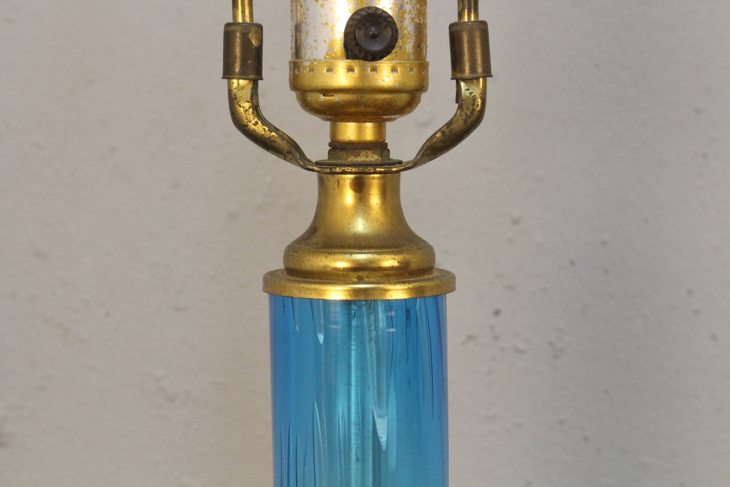 Pair of Tall Blue Glass Table Lamps