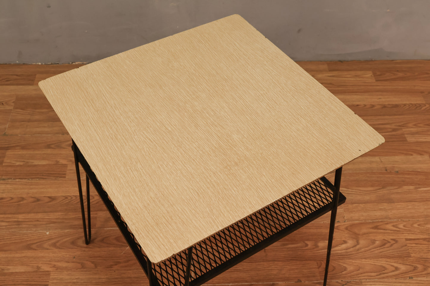 Atomic Iron & Laminate 2-Tier End Table - ONLINE ONLY