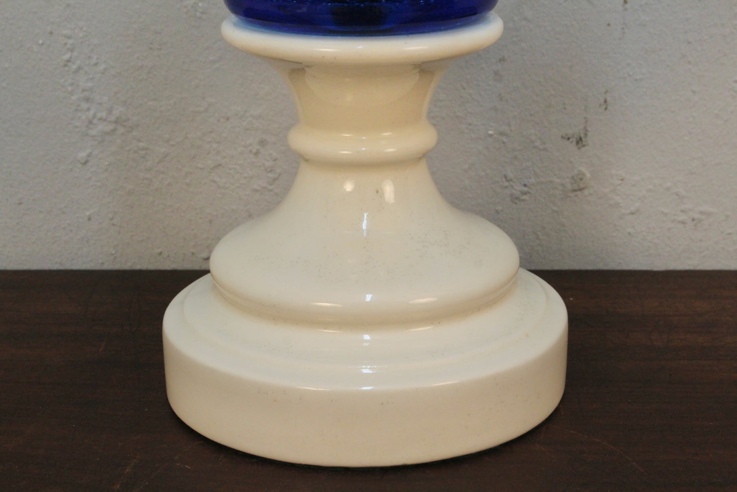 Pair of Tall Blue Glass Table Lamps