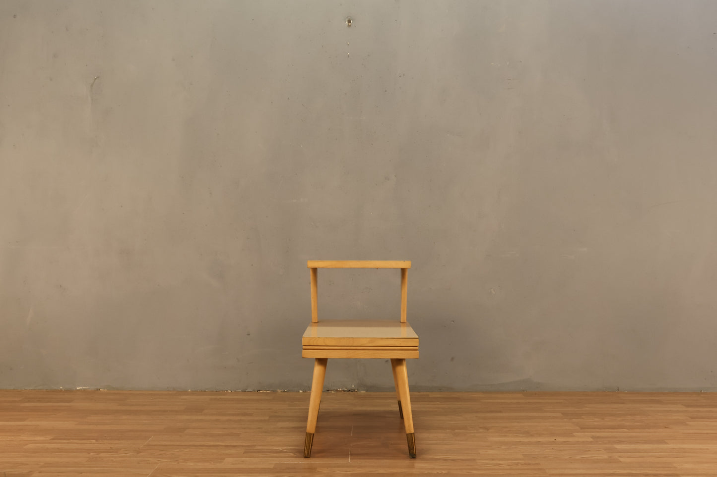 Mid Century Blonde Laminate Stepback Table