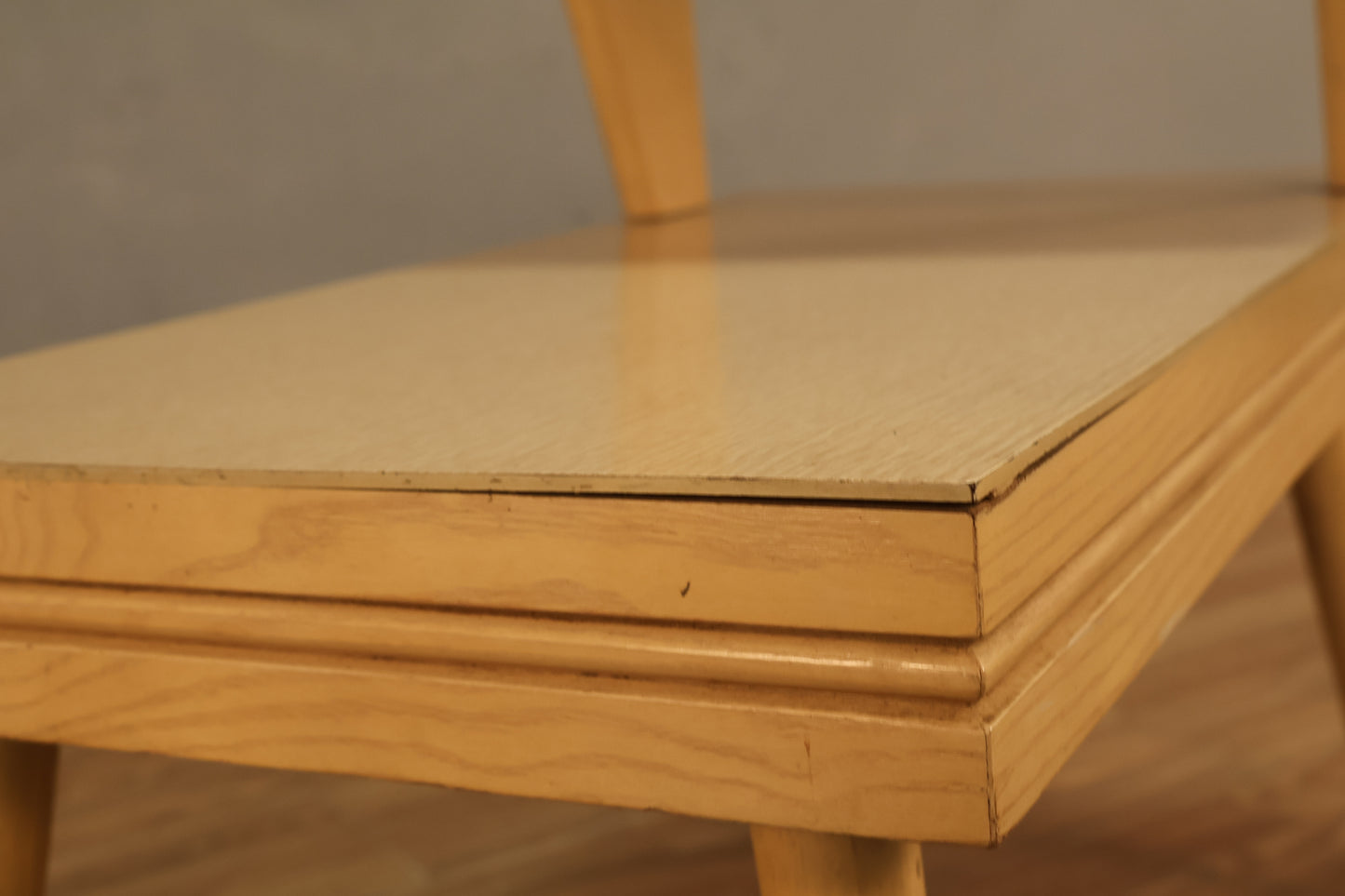 Mid Century Blonde Laminate Stepback Table