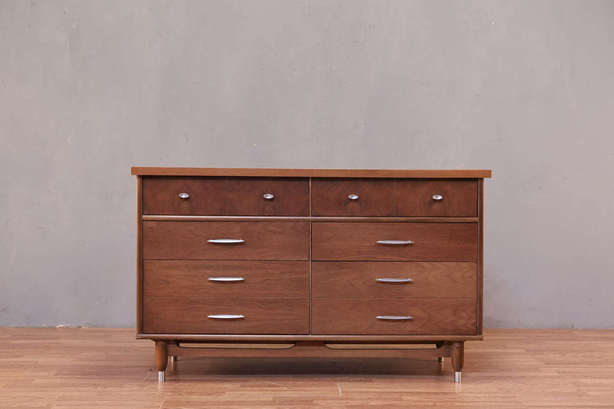 Mid Century Walnut 6-Drawer Dresser