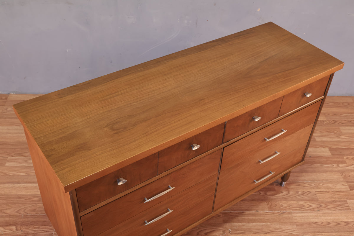 Mid Century Walnut 6-Drawer Dresser